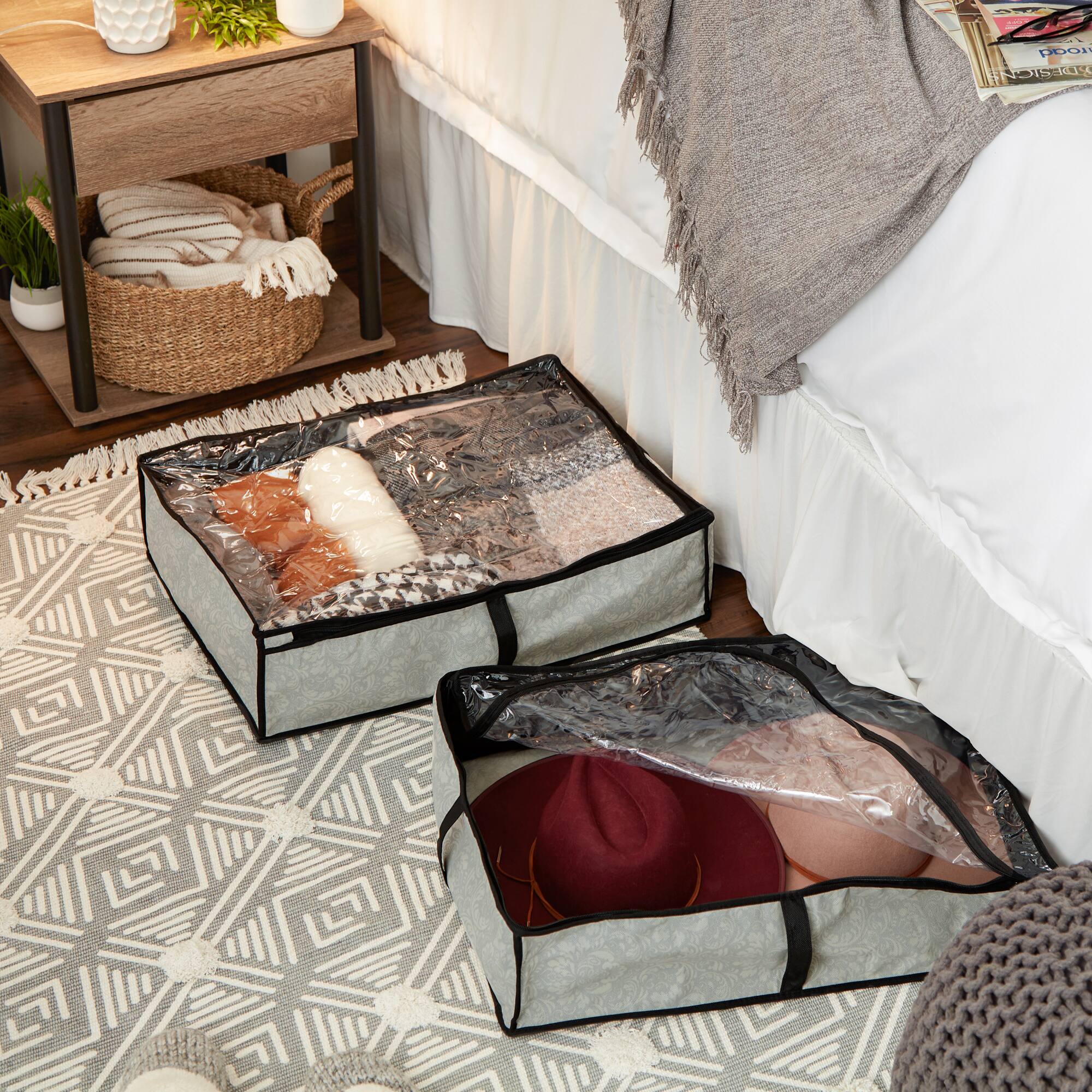 DII® Medium Damask Under-The-Bed Soft Storage Set, 2ct.